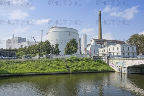 Neukölln district heating plant, Weigandstraße, Neuköllner Schifffahrtskanal, Neukölln, Berlin, Germany