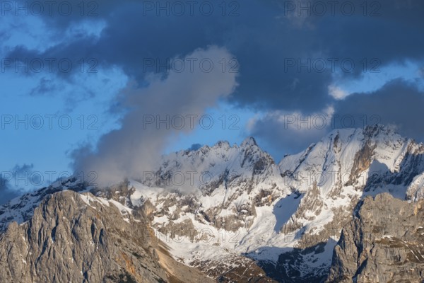 Atmospheric detailed view of the Sorapis mountain group in the evening light, Punta Sorapiss, Dolomites, South Tyrol, Italy