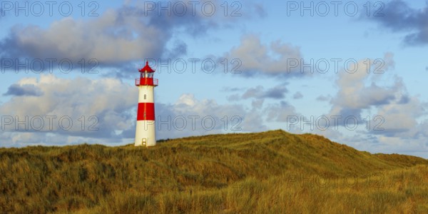The Lister lighthouse at Ellenbogen, morning light, morning mood, dune, North Sea island, Sylt