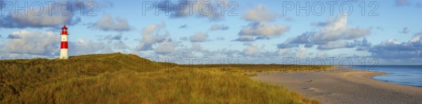 The Lister lighthouse at Ellenbogen, morning light, morning mood, dune, North Sea island, Sylt