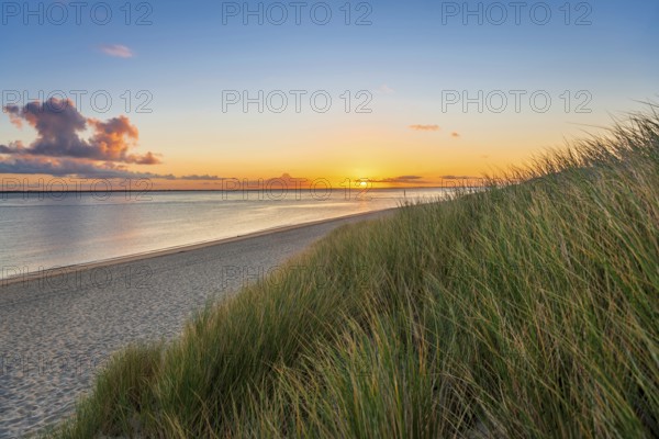 Sunrise on Ellenbogen beach on the North Sea island of Sylt