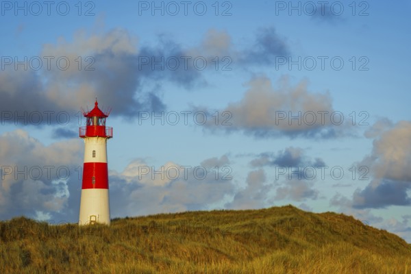 The Lister lighthouse at Ellenbogen, morning light, morning mood, dune, North Sea island, Sylt