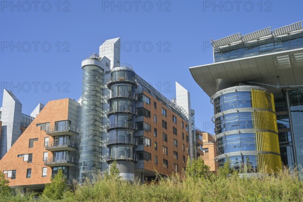 Residential and office buildings, Tilla-Durieux-Park, Potsdamer Platz, Tiergarten, Mitte, Berlin, Germany