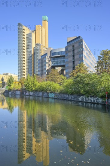 Landwehrkanal, commercial building Atrium Tower, Potsdamer Platz, Tiergarten, Mitte, Berlin, Germany