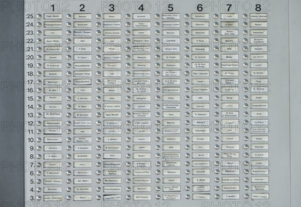 Doorbell board, residential building, Leipziger Straße, Mitte, Berlin, Germany