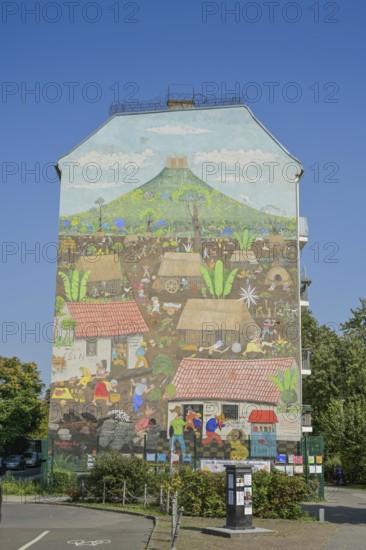 Mural, Nicaraguan village Monimbo 1978, Skandinavische Straße, Lichtenberg, Berlin, Germany
