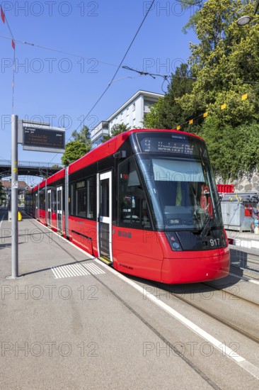 Stadler Tramlink tram operated by Bernmobil at the Kursaal stop in Bern, Switzerland