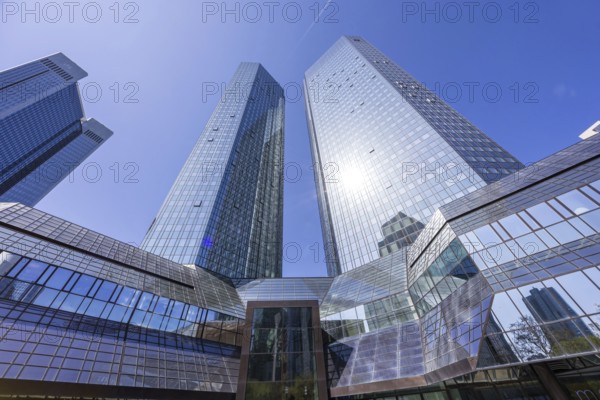 Deutsche Bank AG headquarters in the skyscraper tower in Frankfurt, Germany