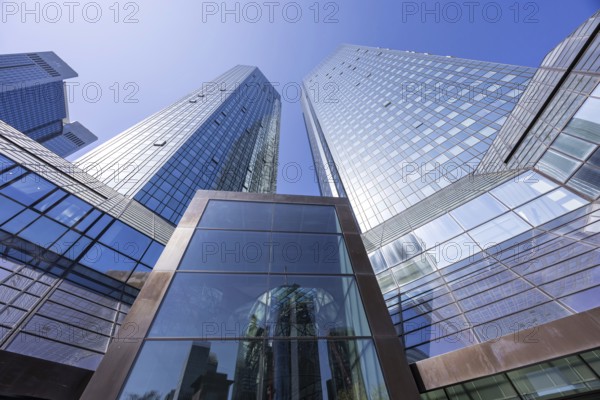 Deutsche Bank AG headquarters in the skyscraper tower in Frankfurt, Germany