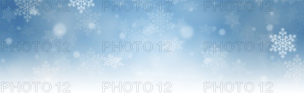 Christmas background blue Christmas background panorama card Christmas card with text free space Copyspace and snow in winter in Stuttgart, Germany