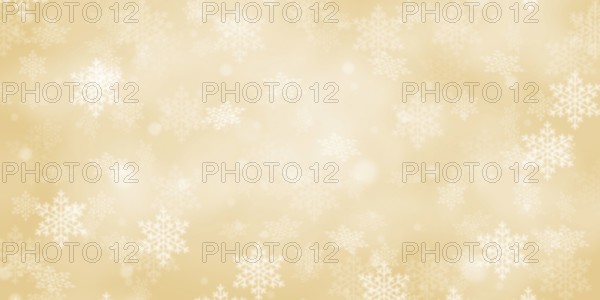 Christmas background golden Christmas background card Christmas card with text free space Copyspace and snow in winter snowflakes panorama in Stuttgart, Germany