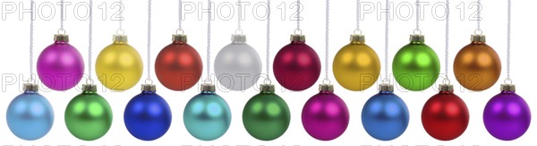 Christmas many Christmas baubles with Christmas decorations banner colours decoration hanging clipping isolated clipping in Stuttgart, Germany