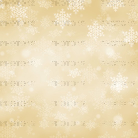 Christmas background golden Christmas background card Christmas card with text free space Copyspace and snow in winter snowflakes square in Stuttgart, Germany