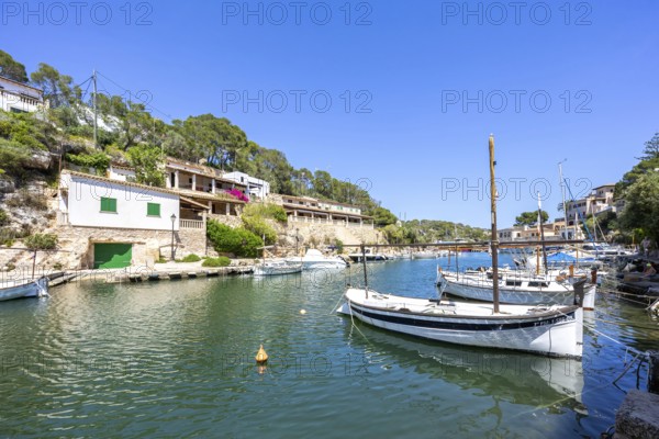 Bay of Cala Figuera on Majorca with boats holiday by the sea trip in Cala Figuera, Spain