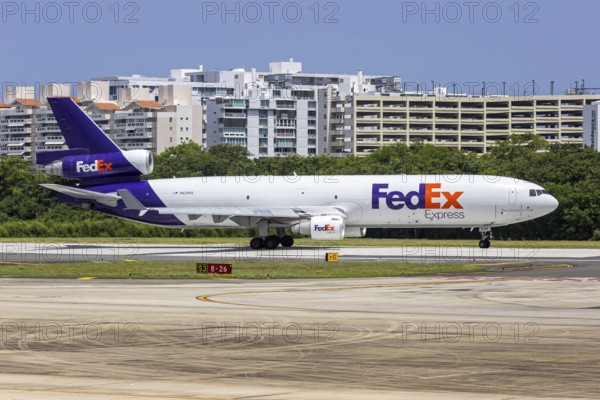 A McDonnell Douglas MD-11 (F) aircraft of FedEx Express with registration N624FE at San Juan Airport, Puerto Rico