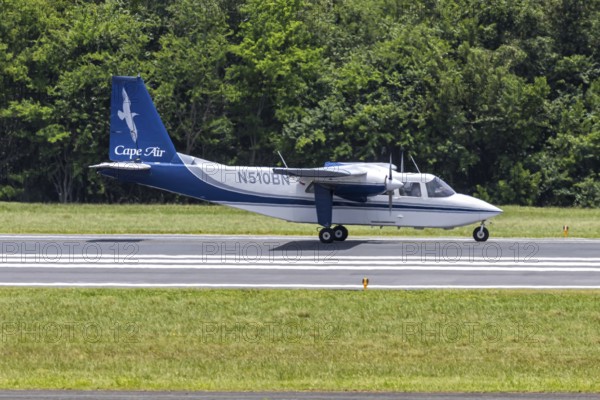 A Britten-Norman BN-2B-20 Islander aircraft of Cape Air with registration N510BN at San Juan Airport, Puerto Rico