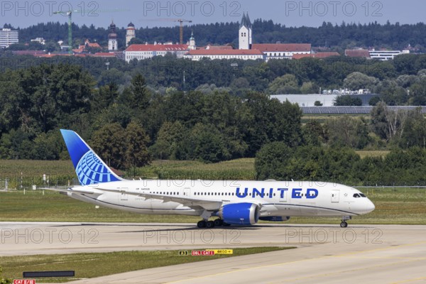 A Boeing 787-8 Dreamliner aircraft of United Airlines with the registration number N45905 at Munich Airport, Germany