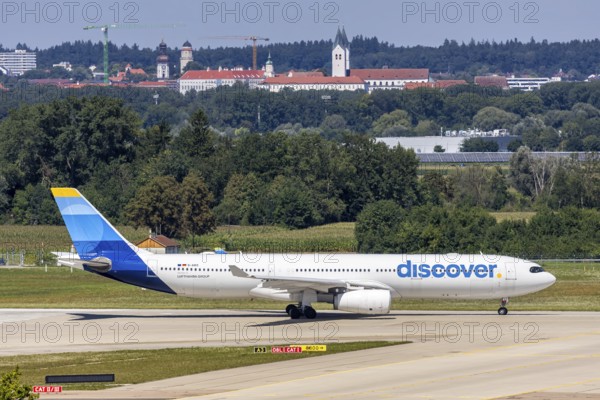 An Airbus A330-300 aircraft of Discover Airlines with the registration D-AIKO at Munich Airport, Germany
