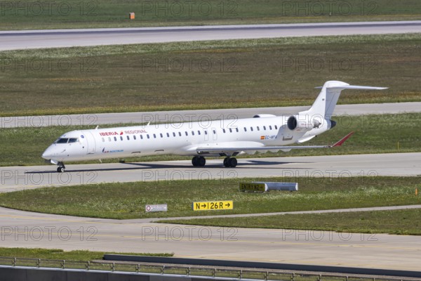 A Bombardier CRJ-1000 aircraft of Iberia Regional Air Nostrum with the registration EC-MPA at Munich Airport, Germany