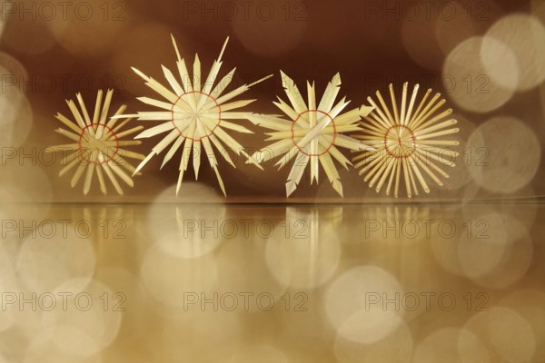Christmas decoration, home-made straw stars, Germany