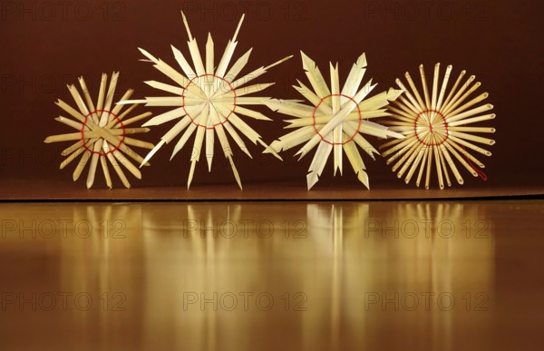 Christmas decoration, home-made straw stars, Germany