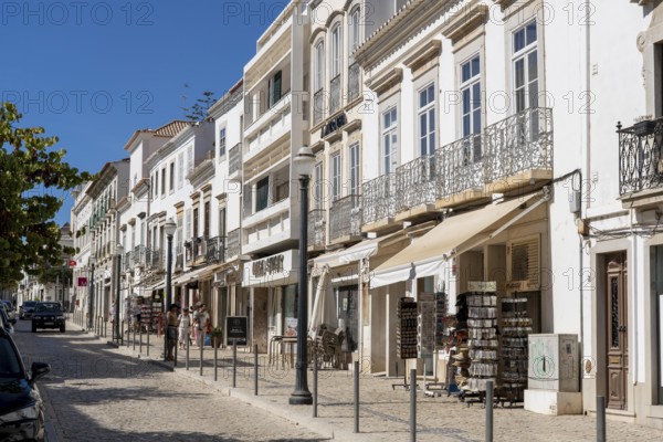 The old town centre of Tavira, on the R. da Liberdade shopping street in the Algarve, Portugal