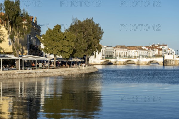 The old town centre of Tavira, on the Gilao River in the Algarve, Portugal