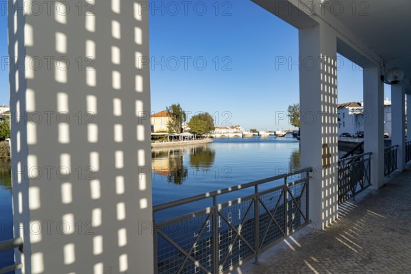 The old town centre of Tavira, on the Gilao River in the Algarve, Portugal