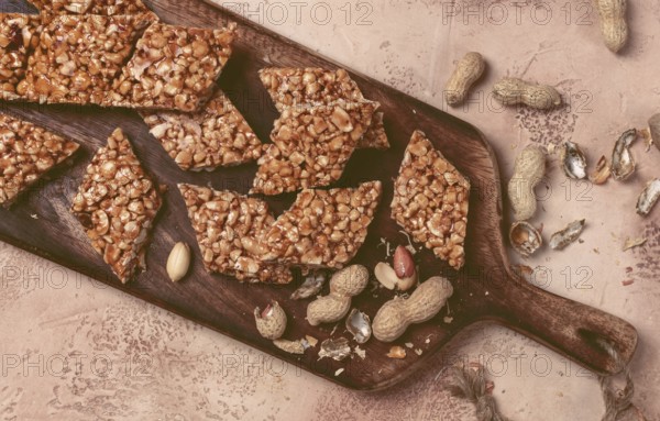 Kozinaki with peanuts, dessert, gozinaki, traditional Georgian cuisine, no people