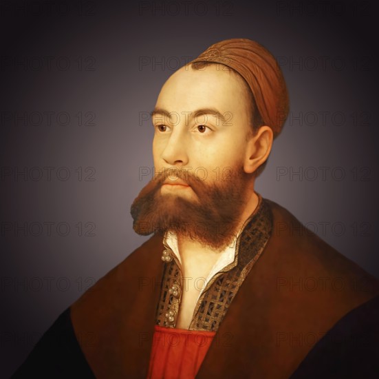 Anton Fugger, 1493 – 1560, German merchant, banker, and member of the Fugger family, digitally edited according to a painting by Johannes Maler zu Schwaz