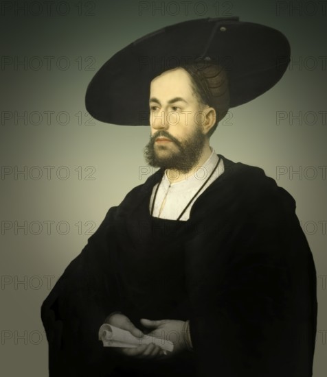 Anton Fugger, 1493 – 1560, German merchant, banker, and member of the Fugger family, digitally edited according to a painting by Johannes Maler zu Schwaz