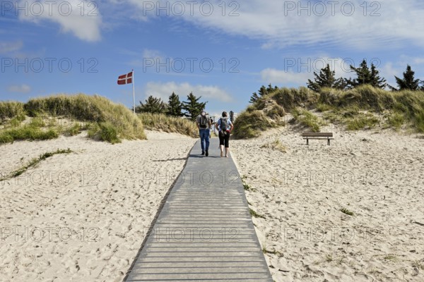 Guarded bathing beach at Utersum, Föhr, North Frisian Island, North Frisia, Schleswig-Holstein, Germany