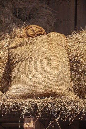 Flour sack as decoration at the Bremer Osterwiese folk festival, Bürgerweide, Bremen, Germany