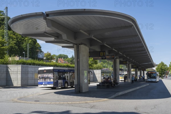ZOB railway station, central bus station, Coburg, Upper Franconia, Franconia, Bavaria, Germany