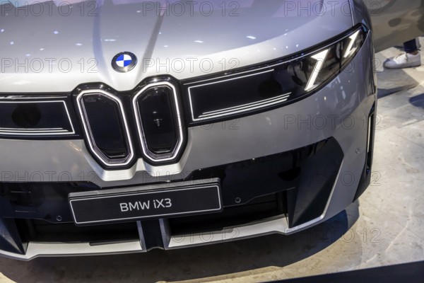 BMW iX3. BMW exhibition stand. IAA MOBILITY in Munich. The motor show presents itself as a holistic mobility trade fair. But cars are still the centre of attention. Munich, Bavaria, Germany