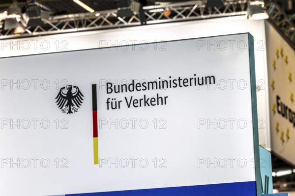 Federal Ministry of Transport, logo and word mark. IAA MOBILITY in Munich. The motor show presents itself as a holistic mobility trade fair. Munich, Bavaria, Germany