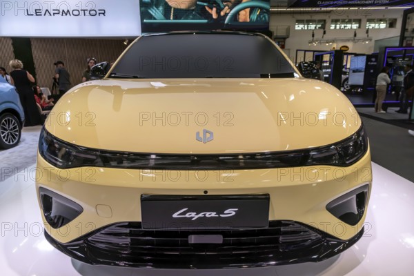 Exhibition stand of the Chinese manufacturer Leapmotor. Leapmotor Lafa 5th IAA MOBILITY in Munich. The motor show presents itself as a holistic mobility trade fair. Cars continue to take centre stage, however, and Chinese manufacturers are gaining ground. Munich, Bavaria, Germany