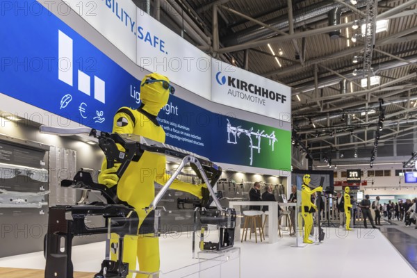 Exhibition stand of the automotive supplier Kirchhoff Automotive. IAA MOBILITY in Munich. The motor show presents itself as a holistic mobility trade fair. Cars continue to take centre stage, however, and Chinese manufacturers are gaining ground. Munich, Bavaria, Germany