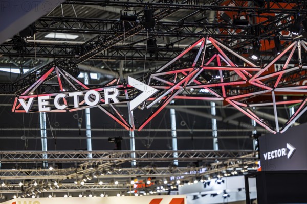 Exhibition stand of the software company Vector Informatik GmbH. IAA MOBILITY in Munich. The motor show presents itself as a holistic mobility trade fair. Cars continue to take centre stage, however, and Chinese manufacturers are gaining ground. Munich, Bavaria, Germany