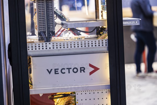 Exhibition stand of the software company Vector Informatik GmbH. IAA MOBILITY in Munich. The motor show presents itself as a holistic mobility trade fair. Cars continue to take centre stage, however, and Chinese manufacturers are gaining ground. Munich, Bavaria, Germany