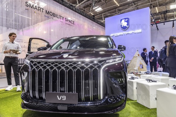 Forthing is a Chinese automobile brand from Dongfeng Motor (DFM) . Model Forthing V9. IAA MOBILITY in Munich. The motor show presents itself as a holistic mobility trade fair. However, cars are still the centre of attention, Chinese manufacturers are on the rise. Munich, Bavaria, Germany