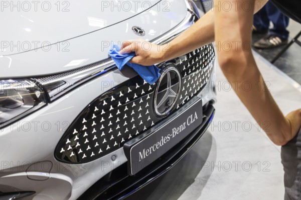 Mercedes exhibition stand. The Virual Ride. CLA Shooting Brake. IAA MOBILITY in Munich. The motor show presents itself as a holistic mobility trade fair. Cars continue to take centre stage, however, and Chinese manufacturers are gaining ground. Munich, Bavaria, Germany