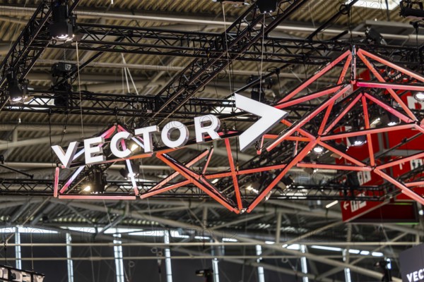 Exhibition stand of the software company Vector Informatik GmbH. IAA MOBILITY in Munich. The motor show presents itself as a holistic mobility trade fair. Cars continue to take centre stage, however, and Chinese manufacturers are gaining ground. Munich, Bavaria, Germany