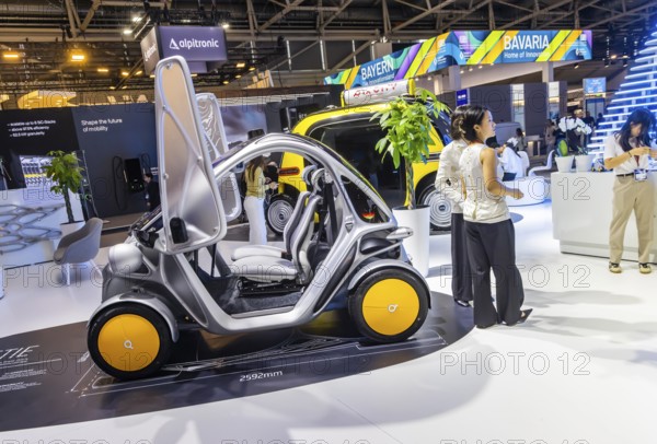 Beastie Mini from the Chinese company PIX Moving. The compact electric vehicle has a one-piece 3D-printed unibody chassis. IAA MOBILITY in Munich. The motor show presents itself as a holistic mobility trade fair. Cars continue to take centre stage, however, with Chinese manufacturers gaining ground. Munich, Bavaria, Germany