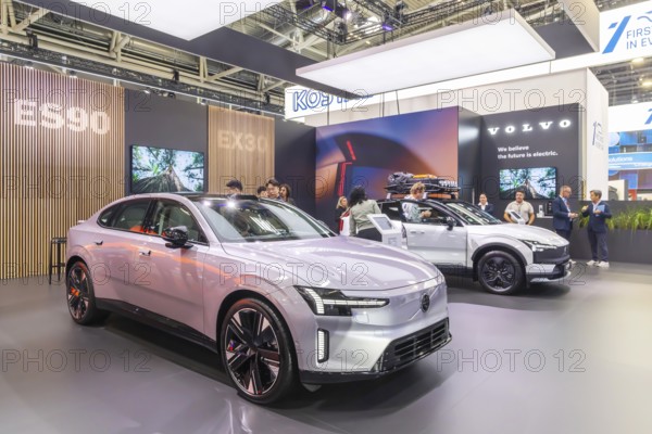 Volvo exhibition stand. IAA MOBILITY in Munich. The motor show presents itself as a holistic mobility trade fair. Cars continue to take centre stage, however, and Chinese manufacturers are gaining ground. Munich, Bavaria, Germany