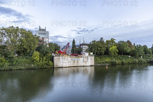 Rosenstein Bridge Stuttgart. The road bridge was demolished as it was in danger of collapsing. Only the bridgeheads of the Neckar Bridge are still standing. The bridge is to be replaced by a new structure. Stuttgart, Baden-Württemberg, Germany