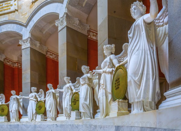 Interior of the Liberation Hall with goddesses of victory, Kelheim, Danube Valley, Lower Bavaria, Bavaria, Germany