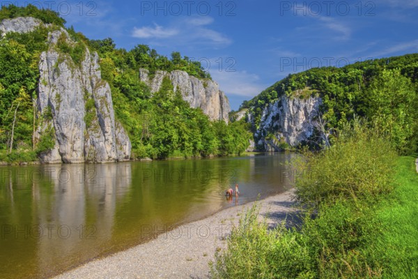 Danube Gorge near Weltenburg Monastery, Kelheim, Danube Valley, Lower Bavaria, Bavaria, Germany