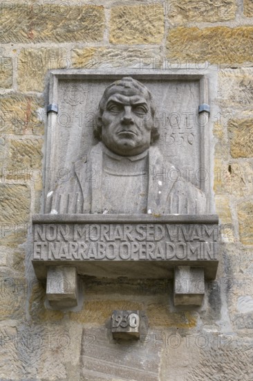 Luther, monument, relief, Veste Coburg, Coburg, Upper Franconia, Franconia, Bavaria, Germany