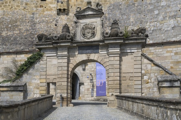 Entrance gate to the Veste Coburg, Coburg, Upper Franconia, Franconia, Bavaria, Germany